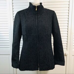 WWORTH Petite Black Purple Double Zipper Jacket Size Medium